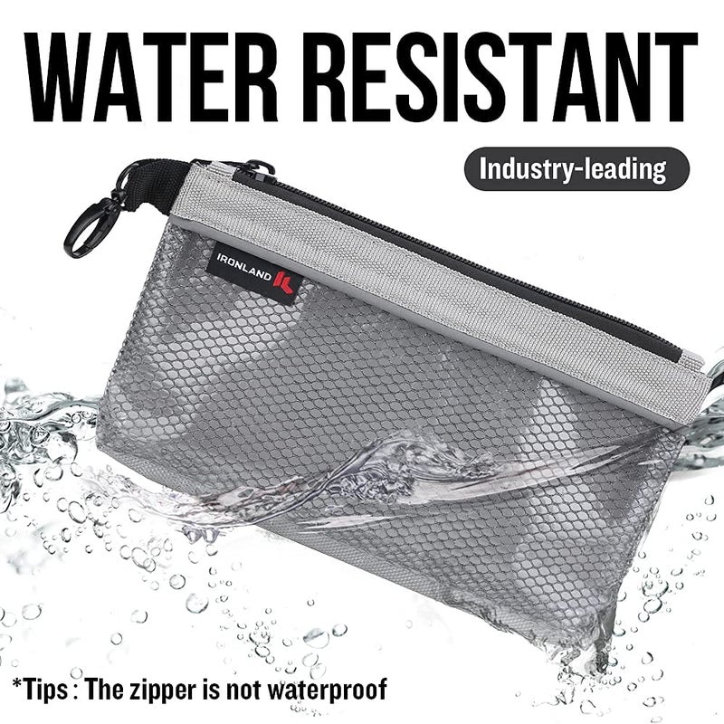 IRONLAND Zipper Pouches, Small Tools Bag, Waterproof Mesh Pouches, Tool Zipper Pouch, Travel Pouch, Clear Cosmetic Bag Case 4 Pack - Image 2